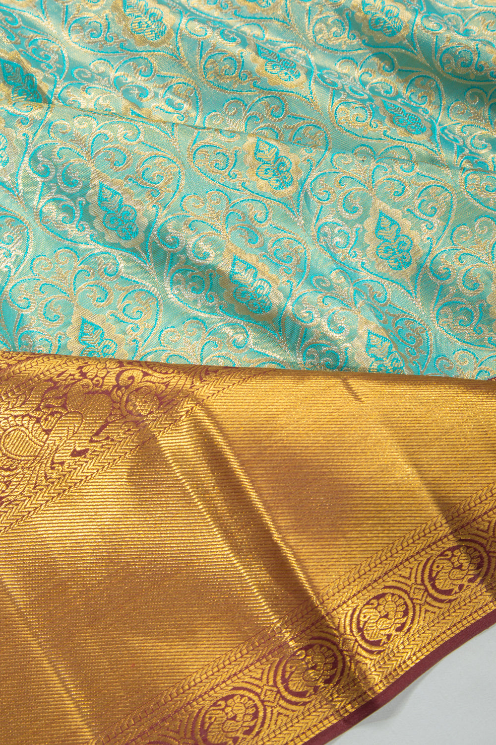 Taranga Kanchi Silk Tissue Brocade Blue Saree