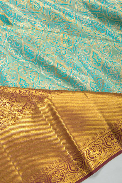 Taranga Kanchi Silk Tissue Brocade Blue Saree