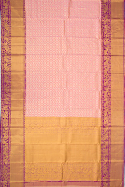 Taranga Kanchi Silk Tissue Checks And Butta Pink Saree