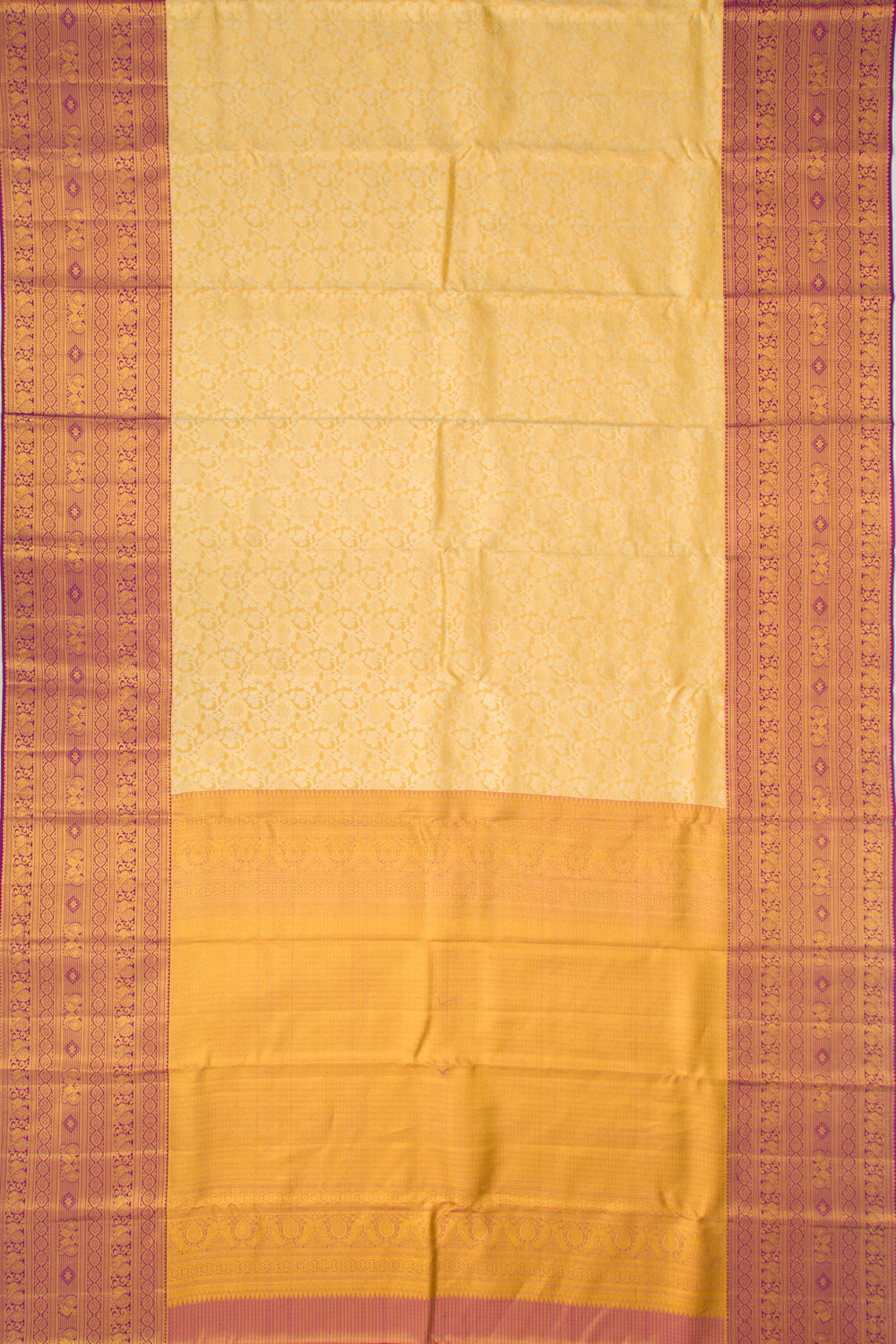 Taranga Kanchi Silk Tissue Jaal Gold Saree