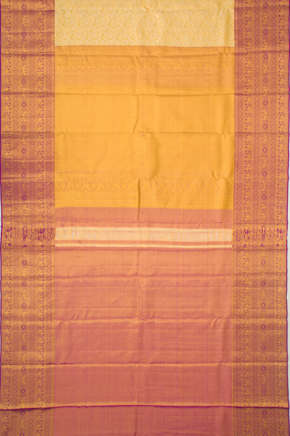 Taranga Kanchi Silk Tissue Jaal Gold Saree