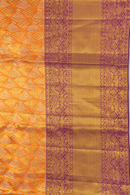 Taranga Kanchi Silk Tissue Brocade Orange Saree