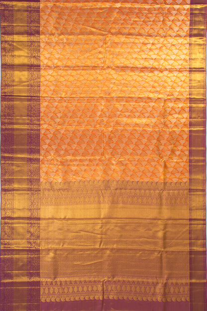 Taranga Kanchi Silk Tissue Brocade Orange Saree