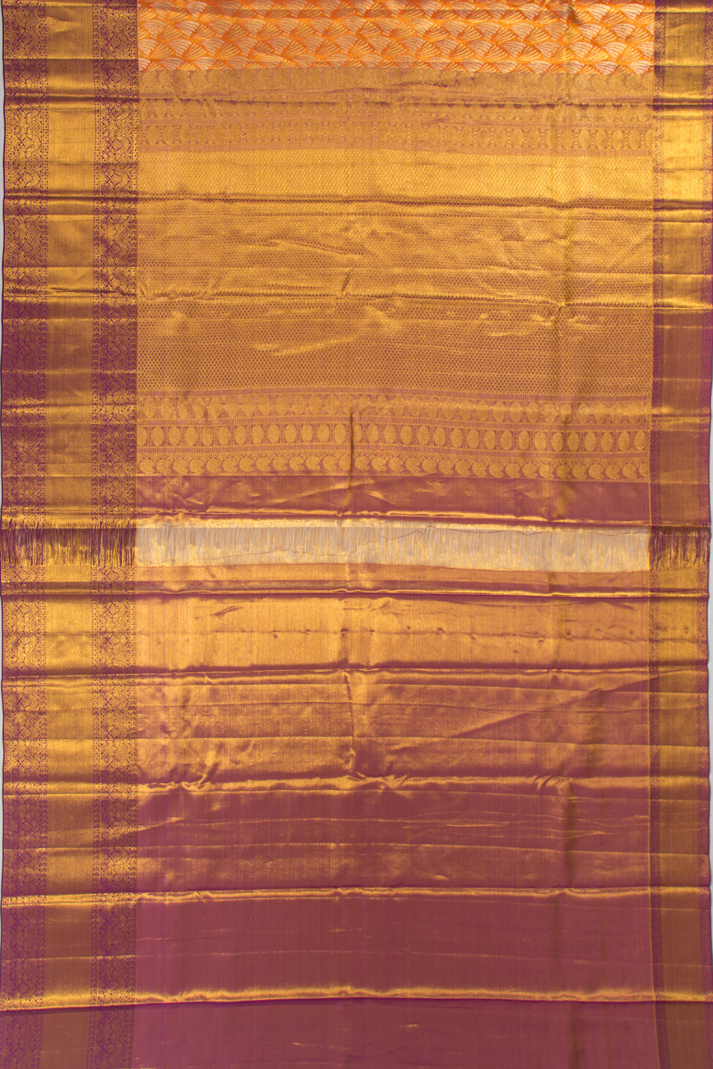 Taranga Kanchi Silk Tissue Brocade Orange Saree
