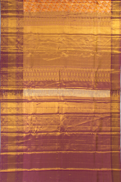 Taranga Kanchi Silk Tissue Brocade Orange Saree