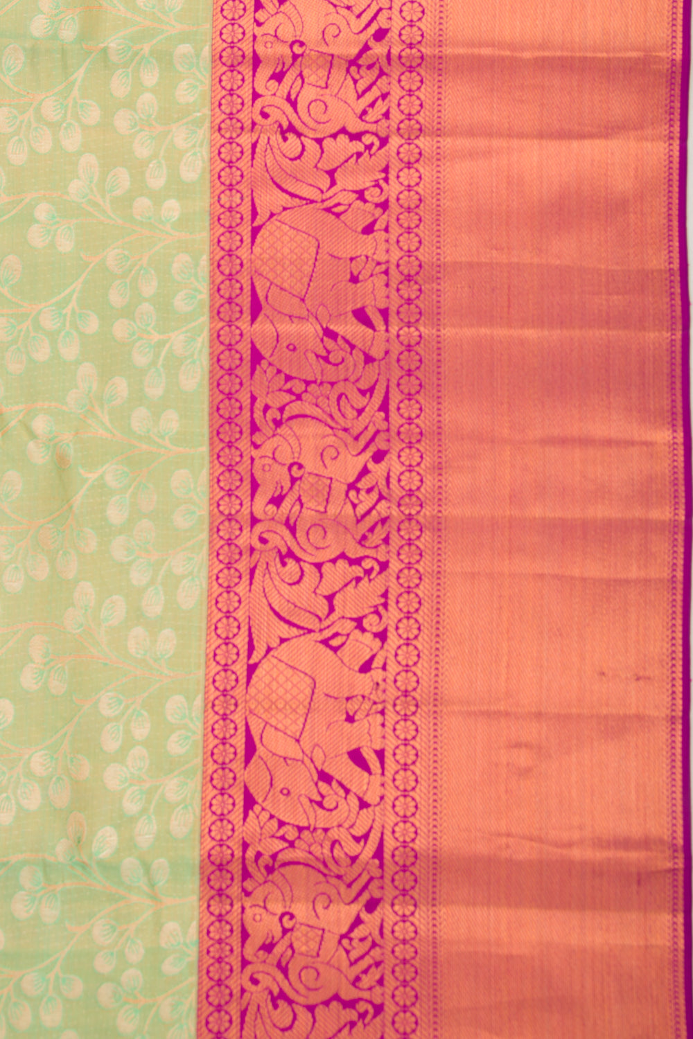 Taranga Kanchi Silk Tissue Jaal Sea Green Saree