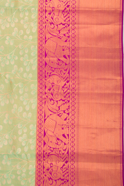 Taranga Kanchi Silk Tissue Jaal Sea Green Saree