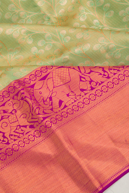 Taranga Kanchi Silk Tissue Jaal Sea Green Saree