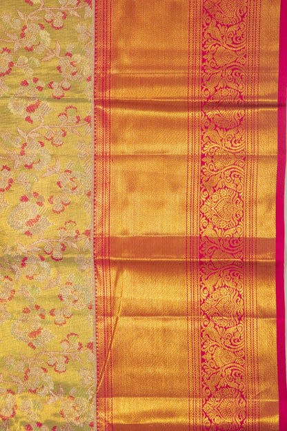 Taranga Kanchi Silk Tissue Jaal Green Saree