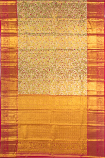 Taranga Kanchi Silk Tissue Jaal Green Saree