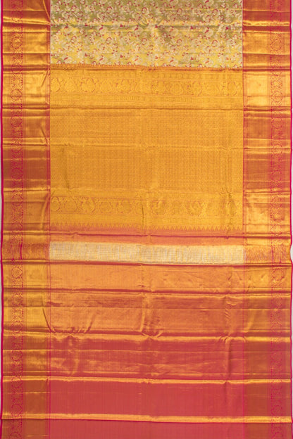 Taranga Kanchi Silk Tissue Jaal Green Saree