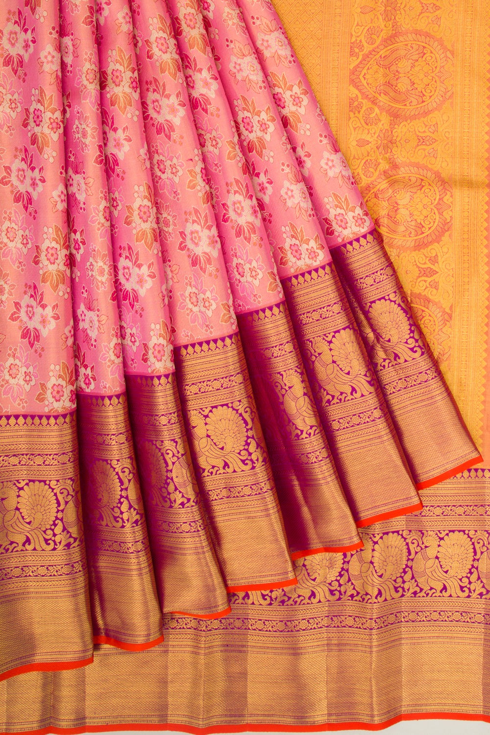 Taranga Kanchi Silk Tissue Brocade Pink Saree