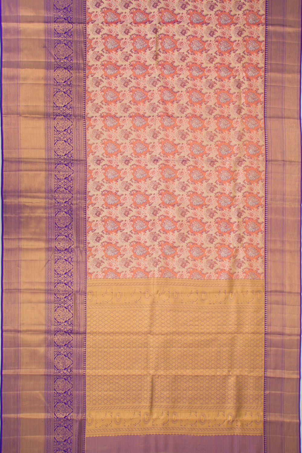 Taranga Kanchi Silk Tissue Brocade Gold Saree