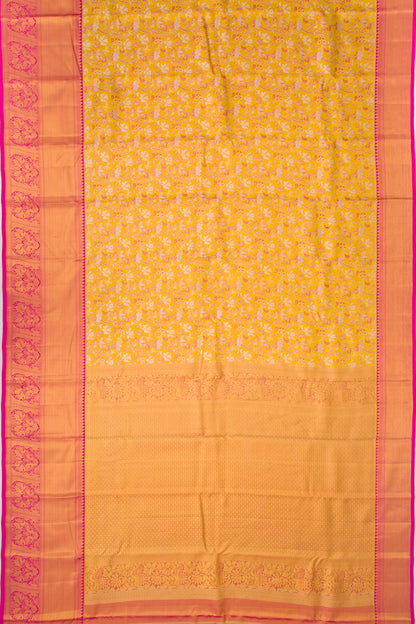Taranga Kanchi Silk Tissue Jaal Yellow Saree