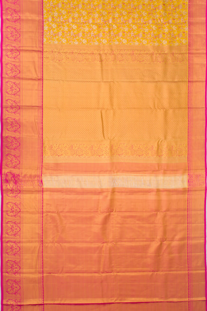 Taranga Kanchi Silk Tissue Jaal Yellow Saree