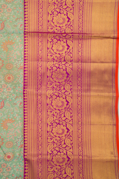 Taranga Kanchi Silk Tissue Brocade Sea Green Saree
