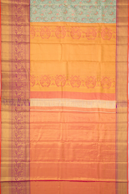 Taranga Kanchi Silk Tissue Brocade Sea Green Saree
