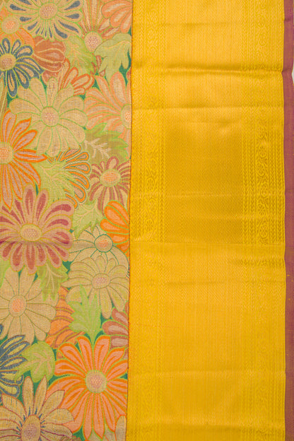Kanchipuram Silk Tissue Brocade Gold Saree
