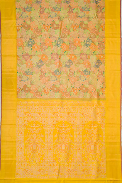 Kanchipuram Silk Tissue Brocade Gold Saree