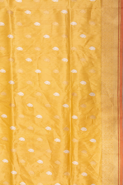 Banarasi Silk Tissue Butta Yellow Saree