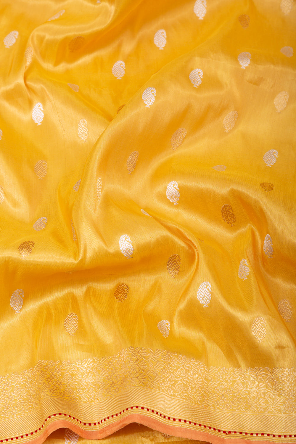 Banarasi Silk Tissue Butta Yellow Saree