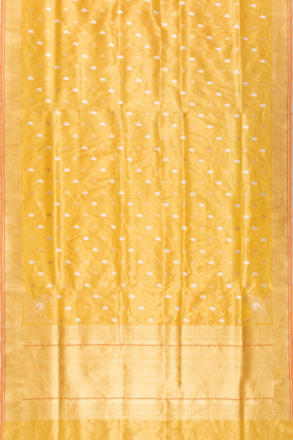 Banarasi Silk Tissue Butta Yellow Saree