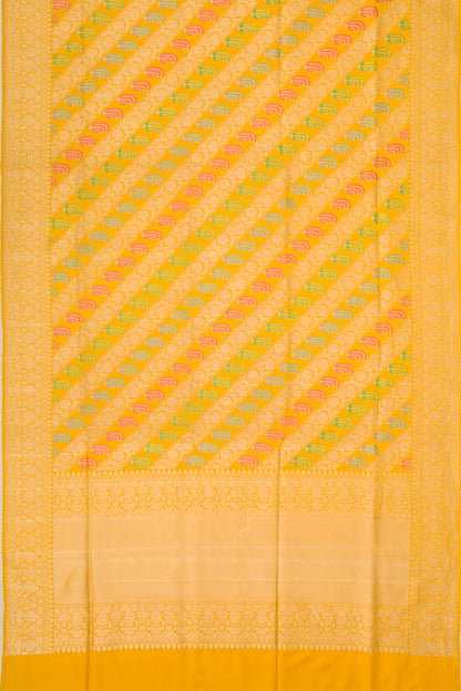 Banarasi Silk Kadwa Jaal Yellow Saree