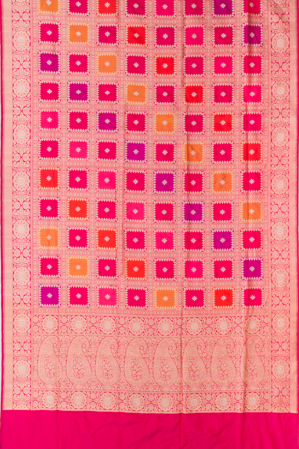 Banarasi Silk Rangkat Checks Saree