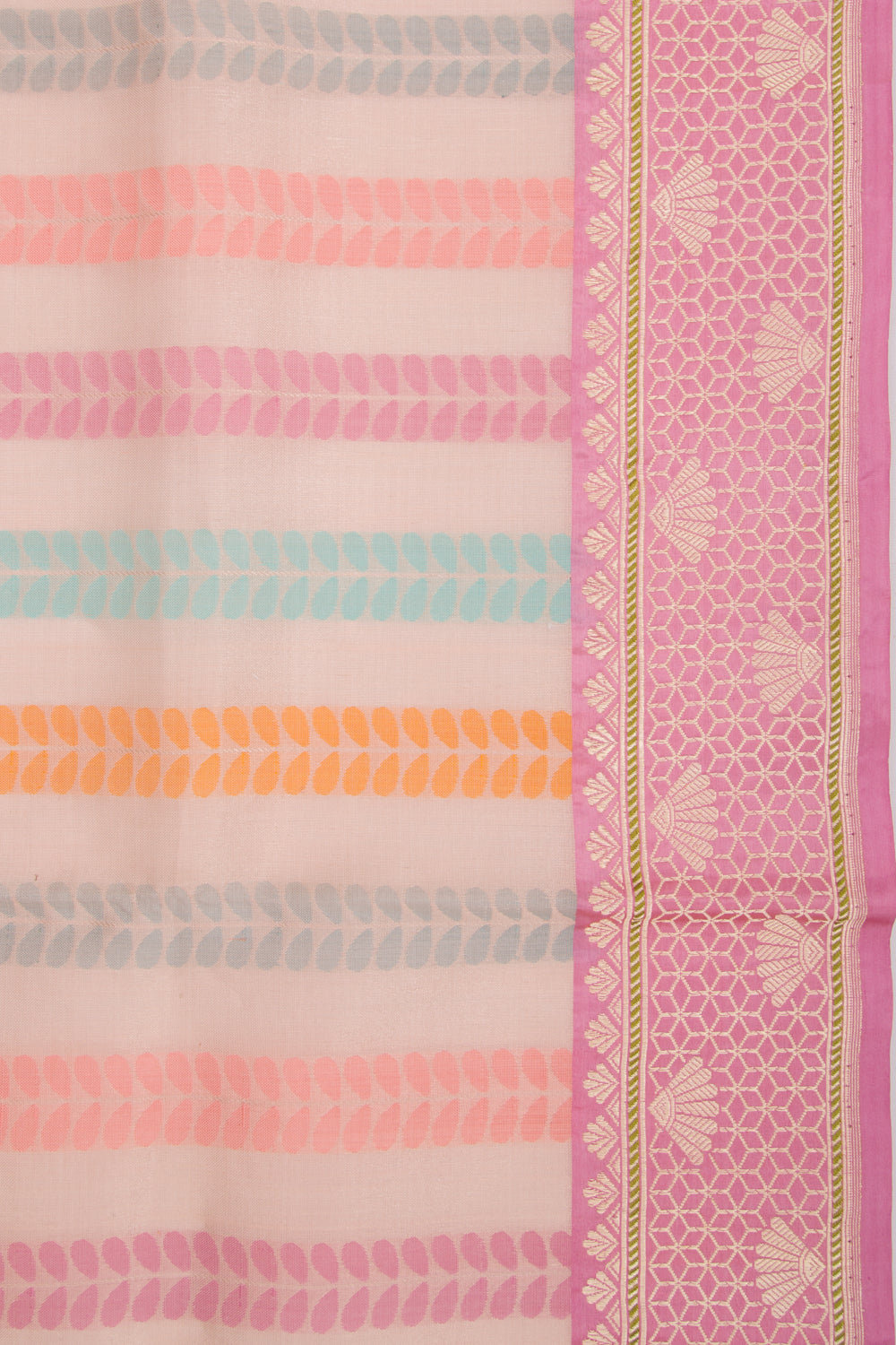 Banarasi Silk Tissue Brocade Peach Saree