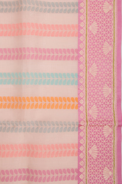 Banarasi Silk Tissue Brocade Peach Saree