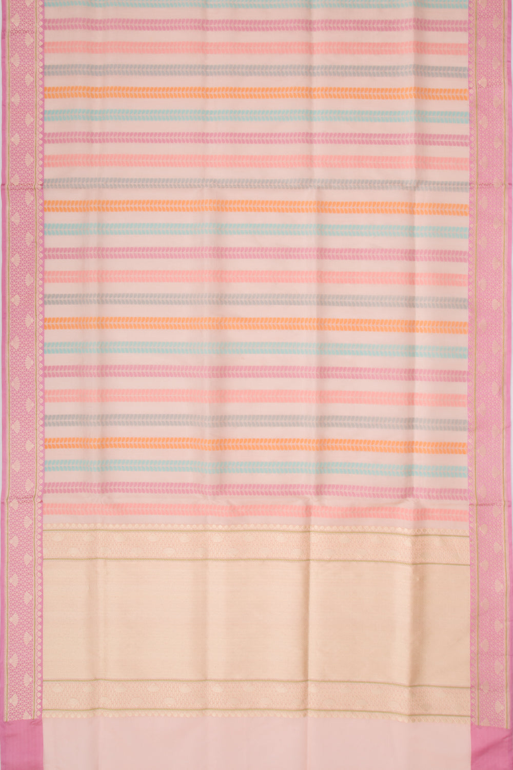 Banarasi Silk Tissue Brocade Peach Saree