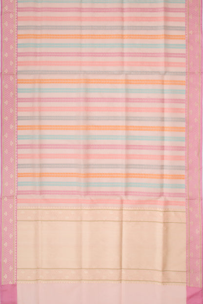 Banarasi Silk Tissue Brocade Peach Saree