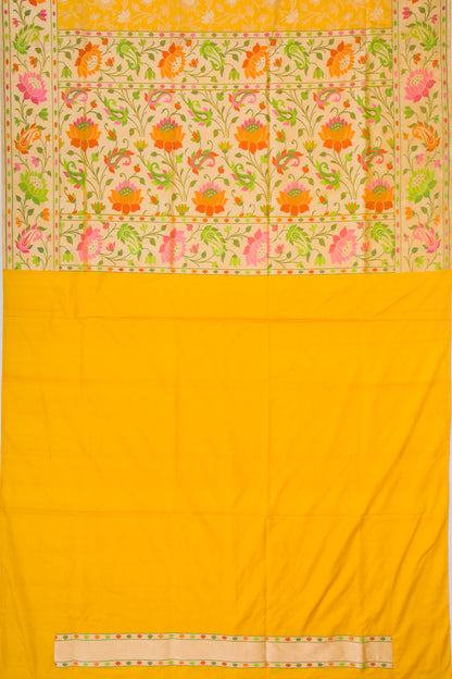 Banarasi Silk Kadwa Jaal Yellow Saree