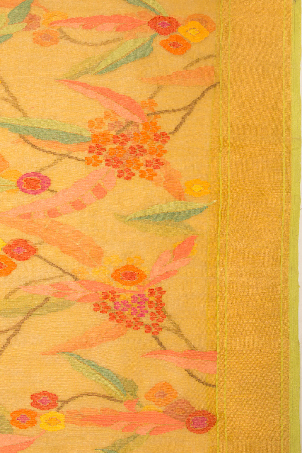 Banarasi Cotton All Over Jamdani Tissue Mustard Yellow Saree