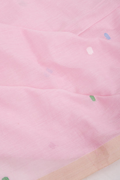 Phulia Cotton Butta Baby Pink Saree