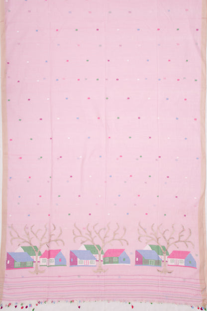 Phulia Cotton Butta Baby Pink Saree