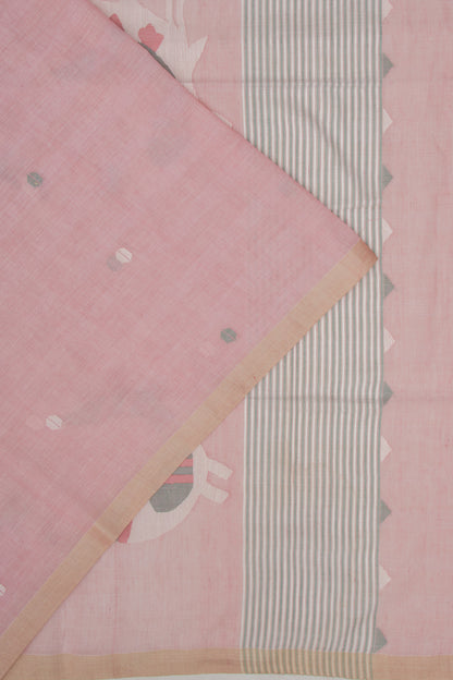 Phulia Cotton Butta Pastel Pink Saree