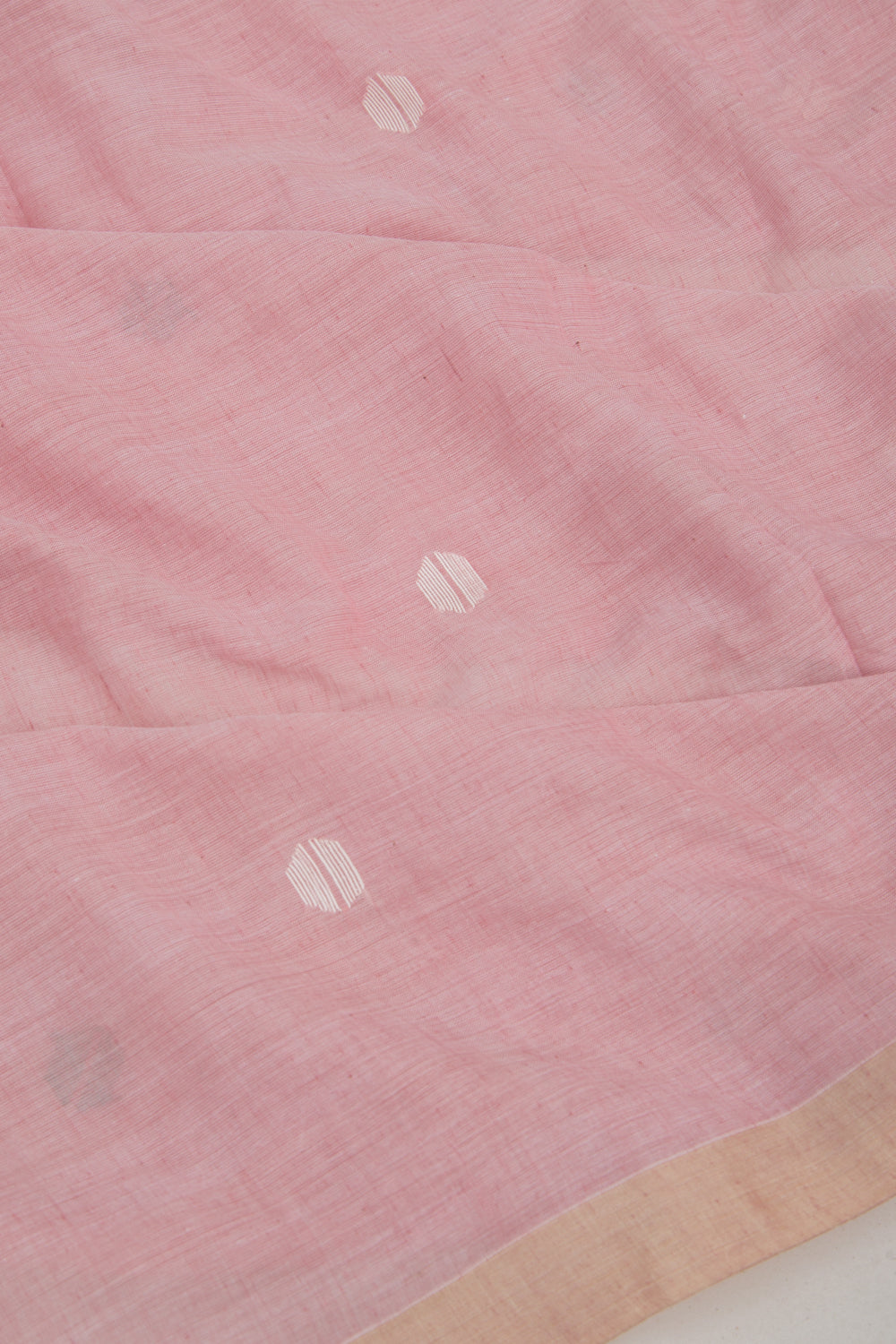 Phulia Cotton Butta Pastel Pink Saree