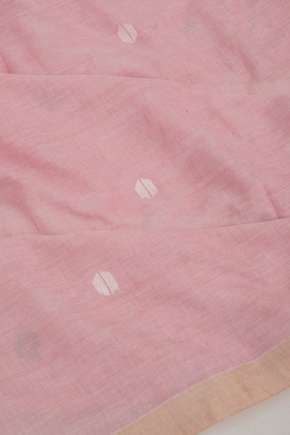 Phulia Cotton Butta Pastel Pink Saree