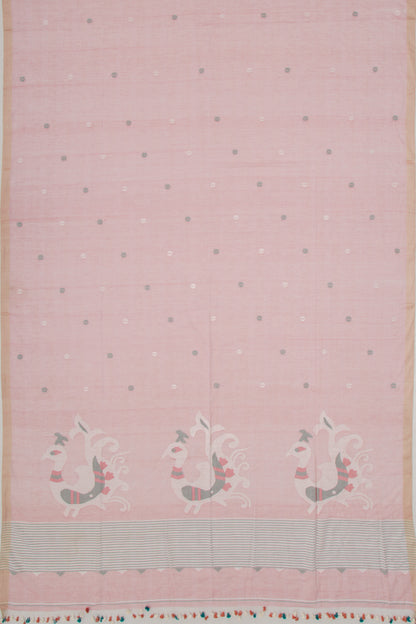Phulia Cotton Butta Pastel Pink Saree