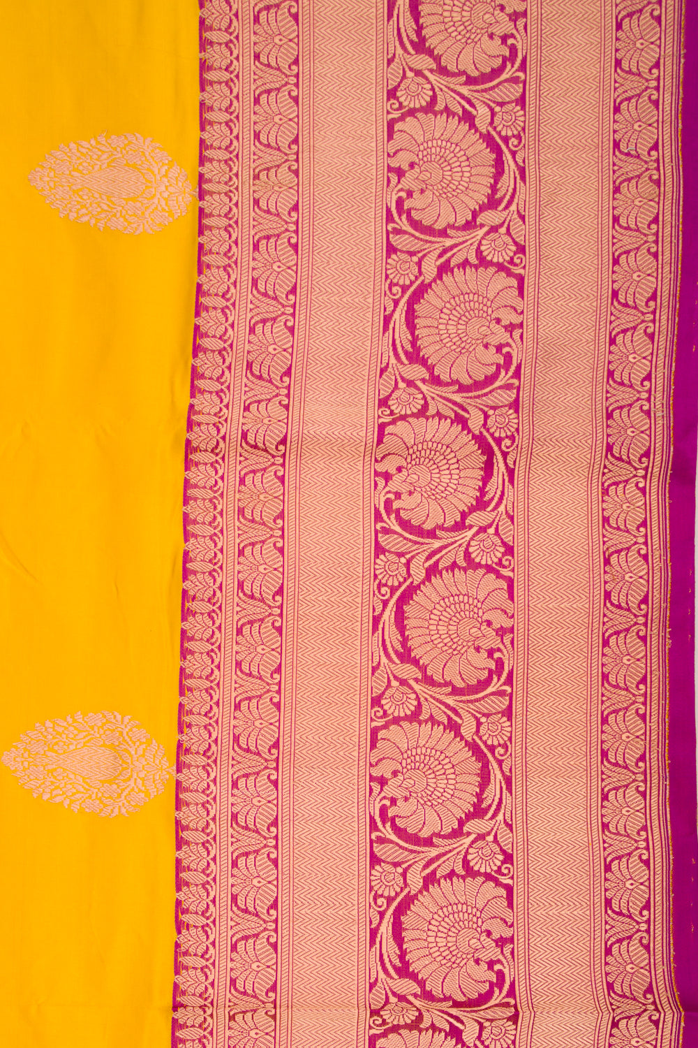 Banarasi Katan Silk Butta Yellow Saree