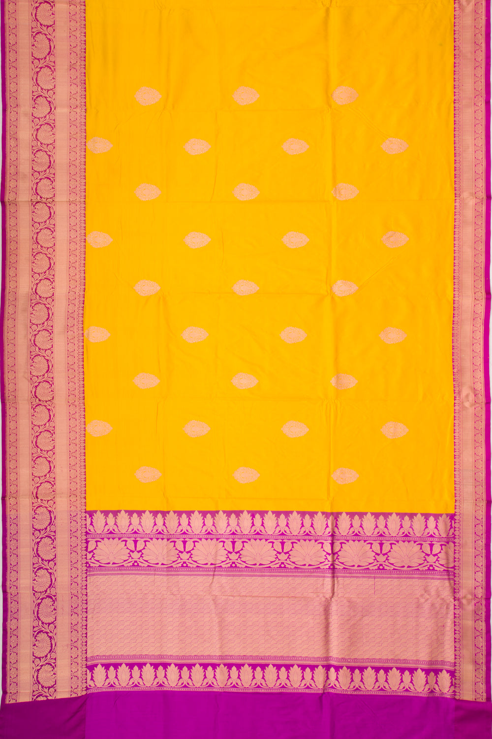 Banarasi Katan Silk Butta Yellow Saree