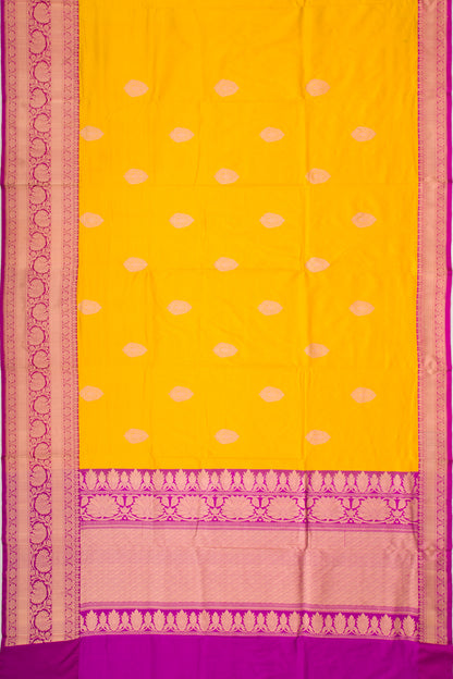 Banarasi Katan Silk Butta Yellow Saree
