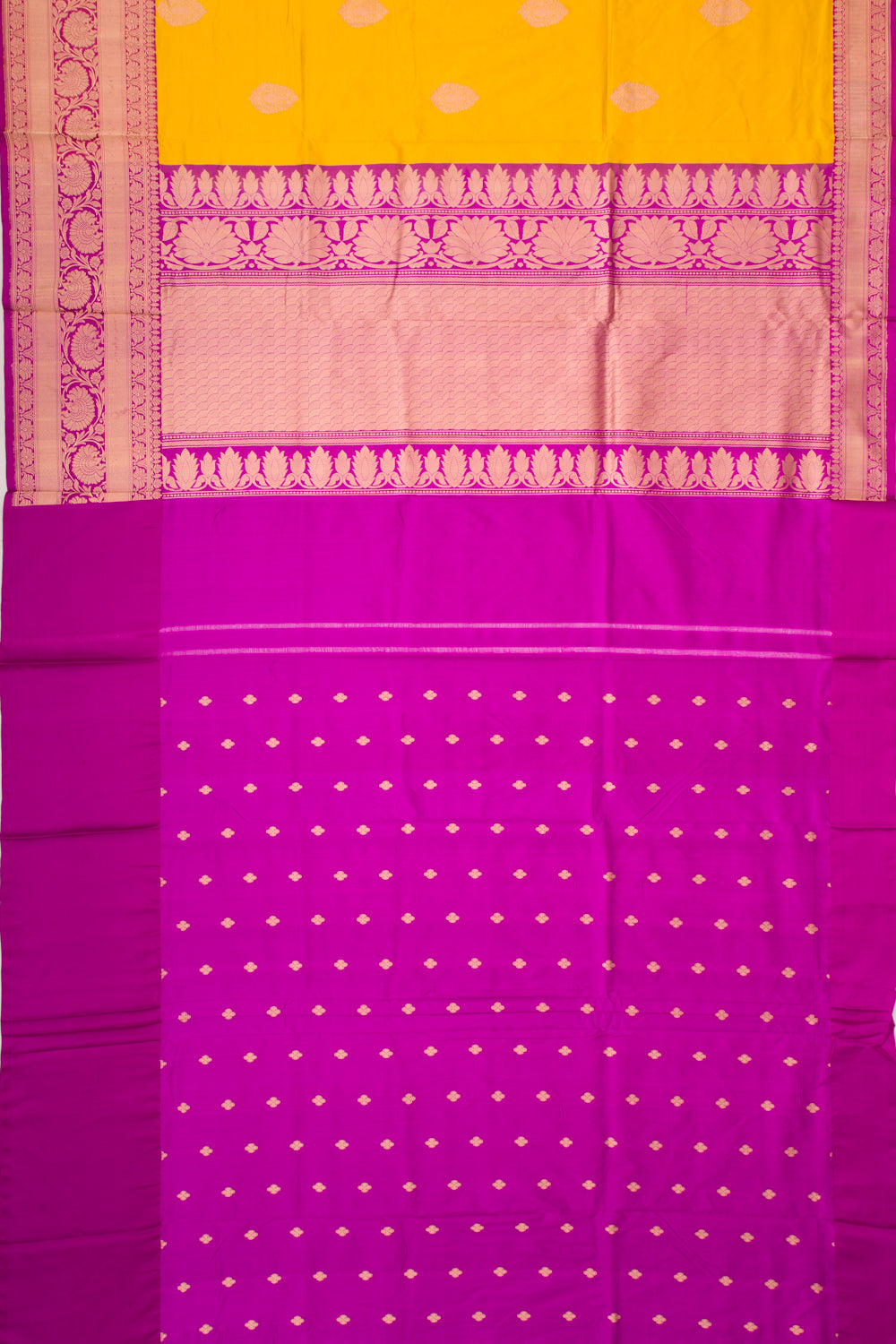 Banarasi Katan Silk Butta Yellow Saree