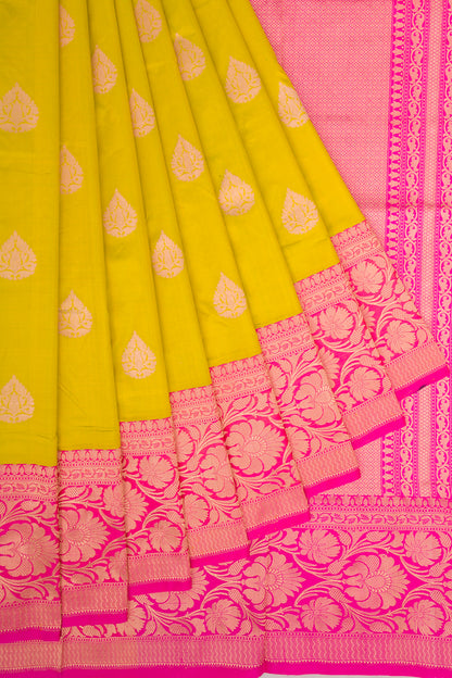 Banarasi Katan Silk Butta Green Saree