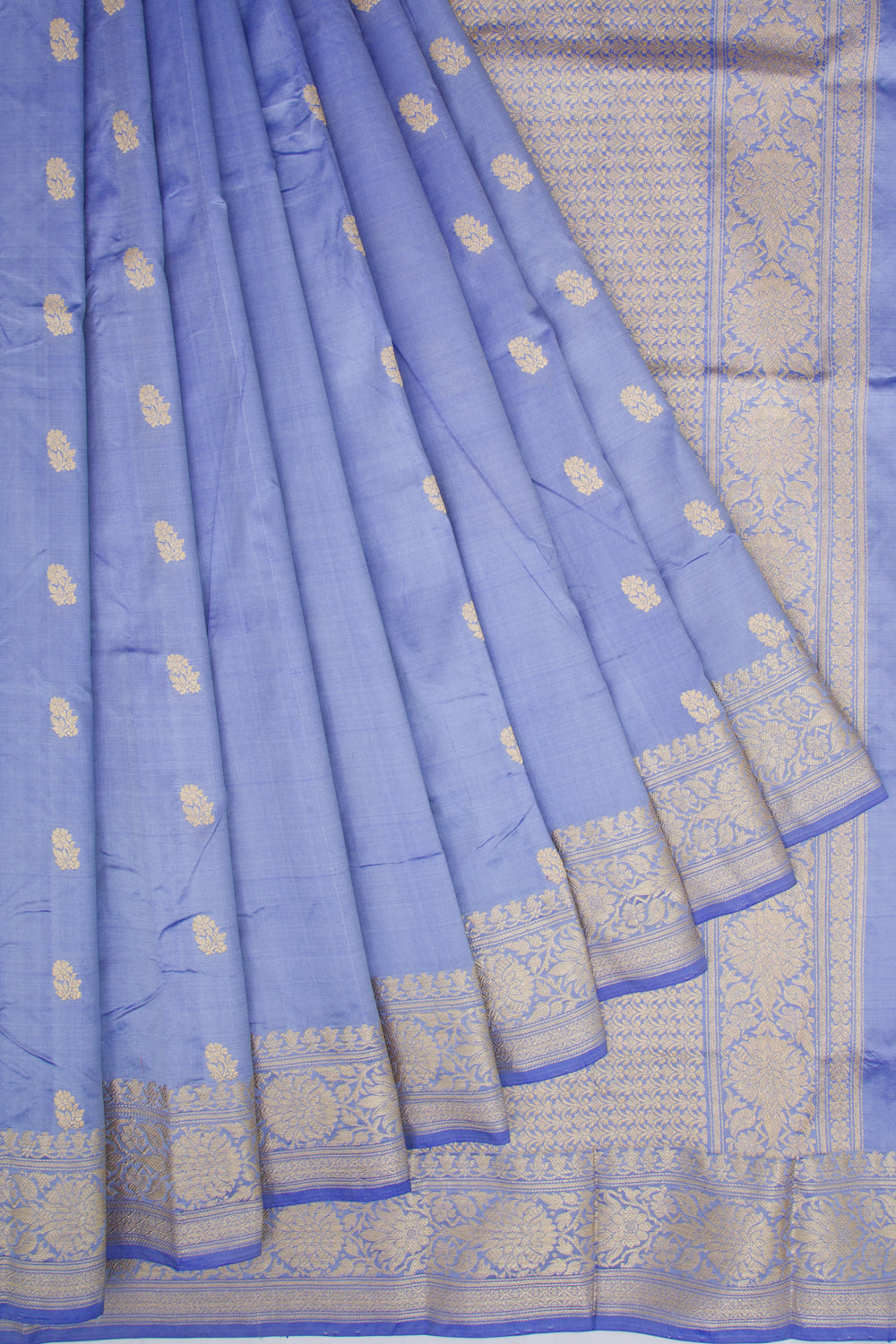 Banarasi Katan Silk Butta Pastel Blue Saree