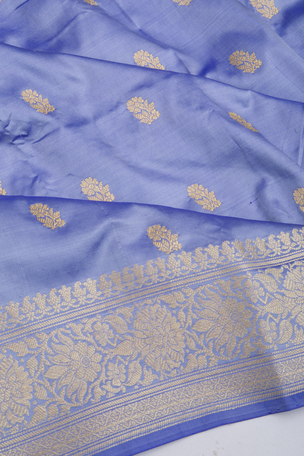 Banarasi Katan Silk Butta Pastel Blue Saree