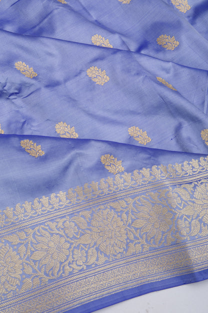 Banarasi Katan Silk Butta Pastel Blue Saree