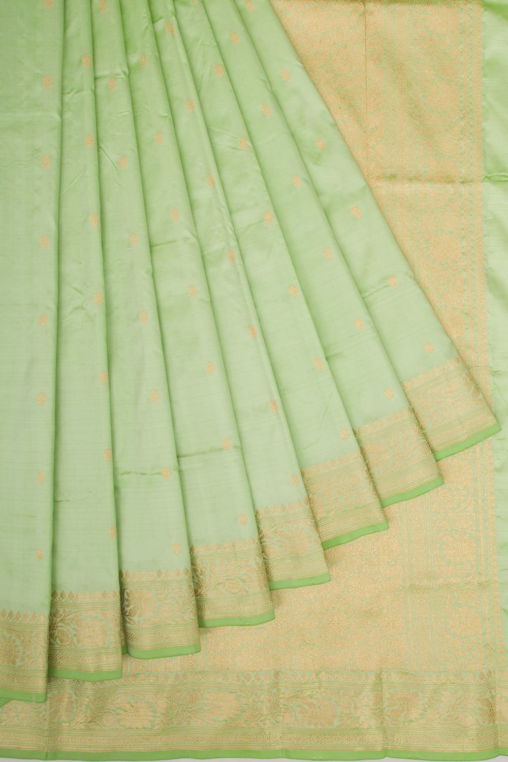 Banarasi Katan Silk Butta Pastel Green Saree