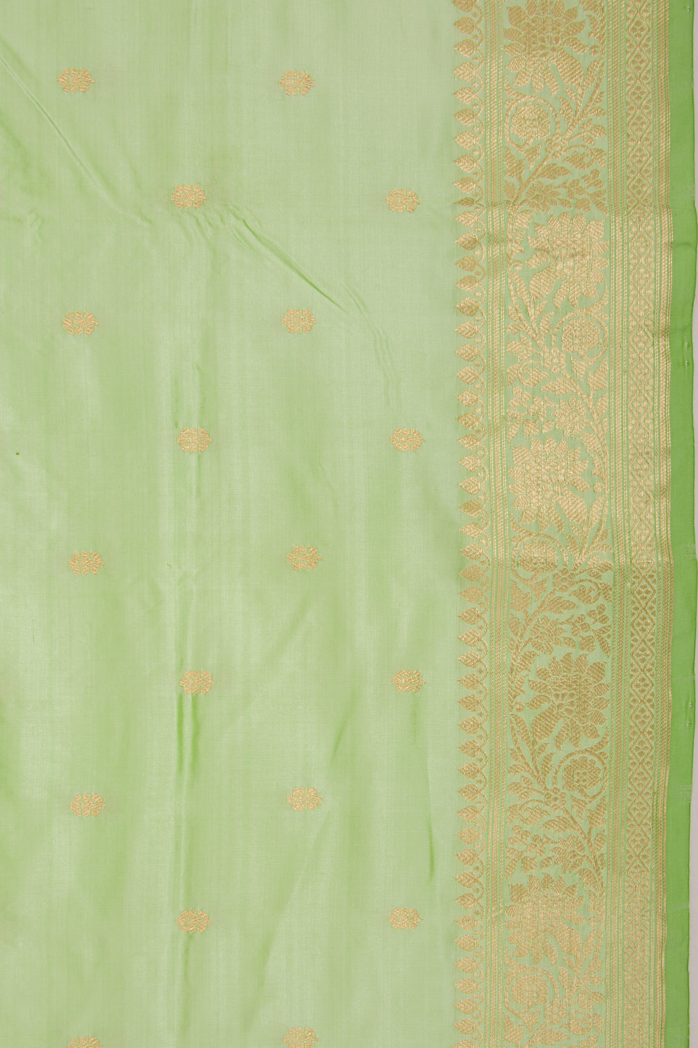 Banarasi Katan Silk Butta Pastel Green Saree